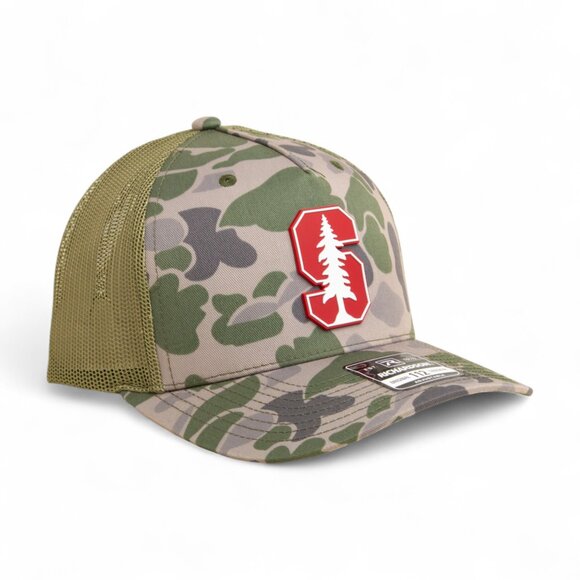 Stanford Cardinal 3D Snapback Trucker Hat- Marsh Duck Camo/ Loden - Picture 1 of 3